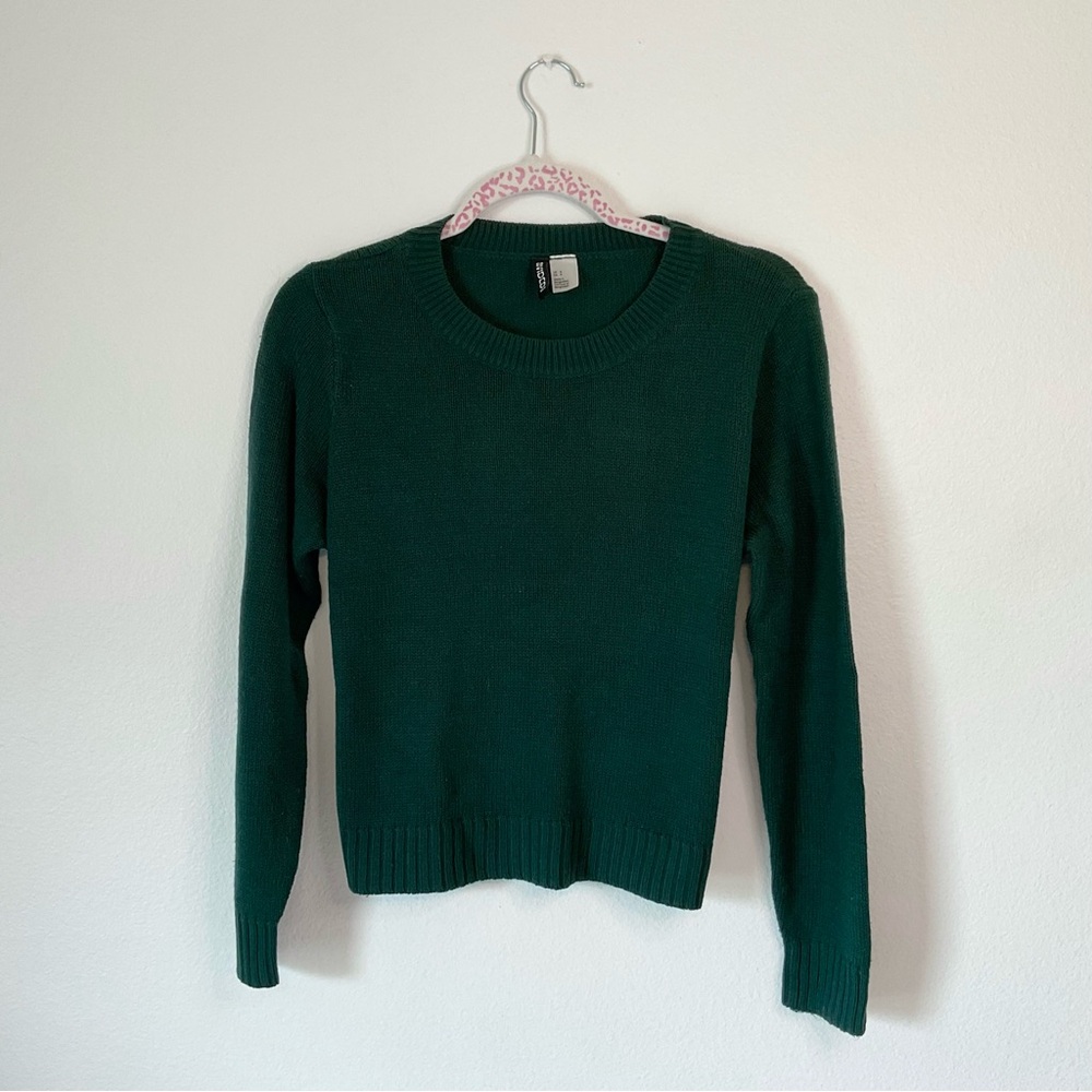 Dark Green Lightweight Long Sleeve Sweater